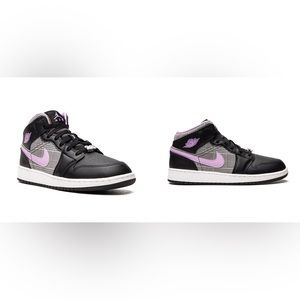 Air Jordan Kids Jordan Mid 1 Houndstooth Sneakers size 3.5